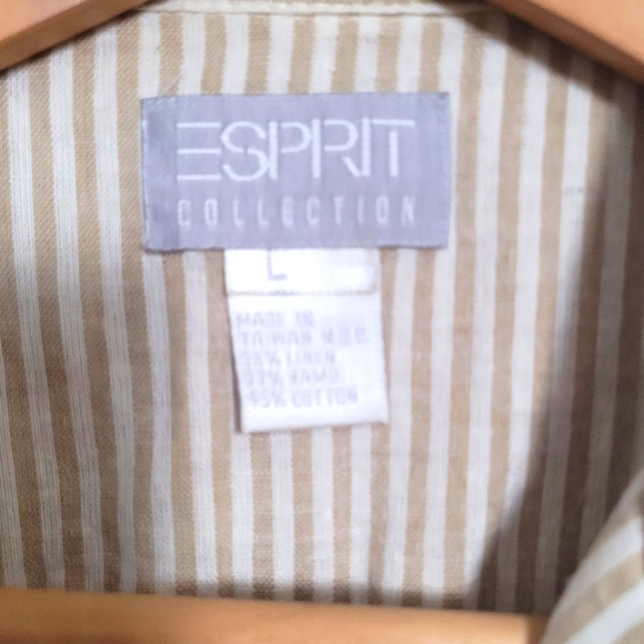 Vintage Esprit Collection Striped Linen Blend Romper – Size L - Picture 2 of 5